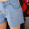 Paul Frank Julius Embroidered Denim Shorts