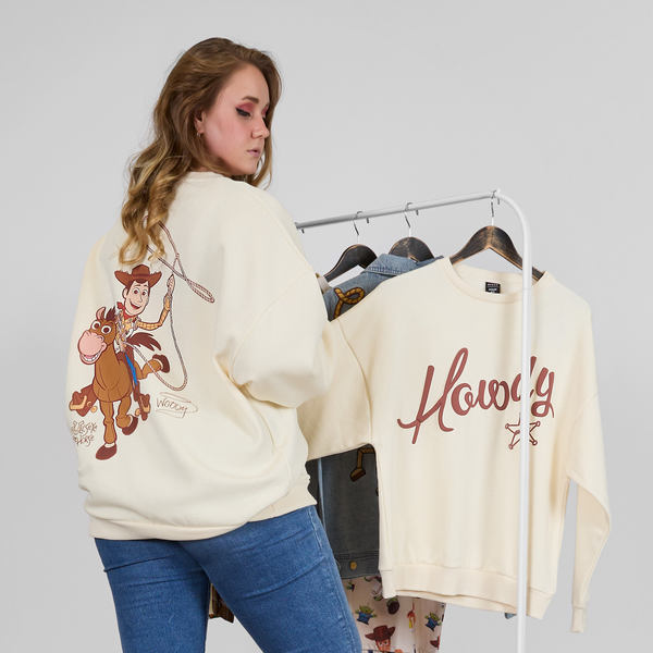 Toy Story Woody's Round Up Drop Sleeve Crewneck