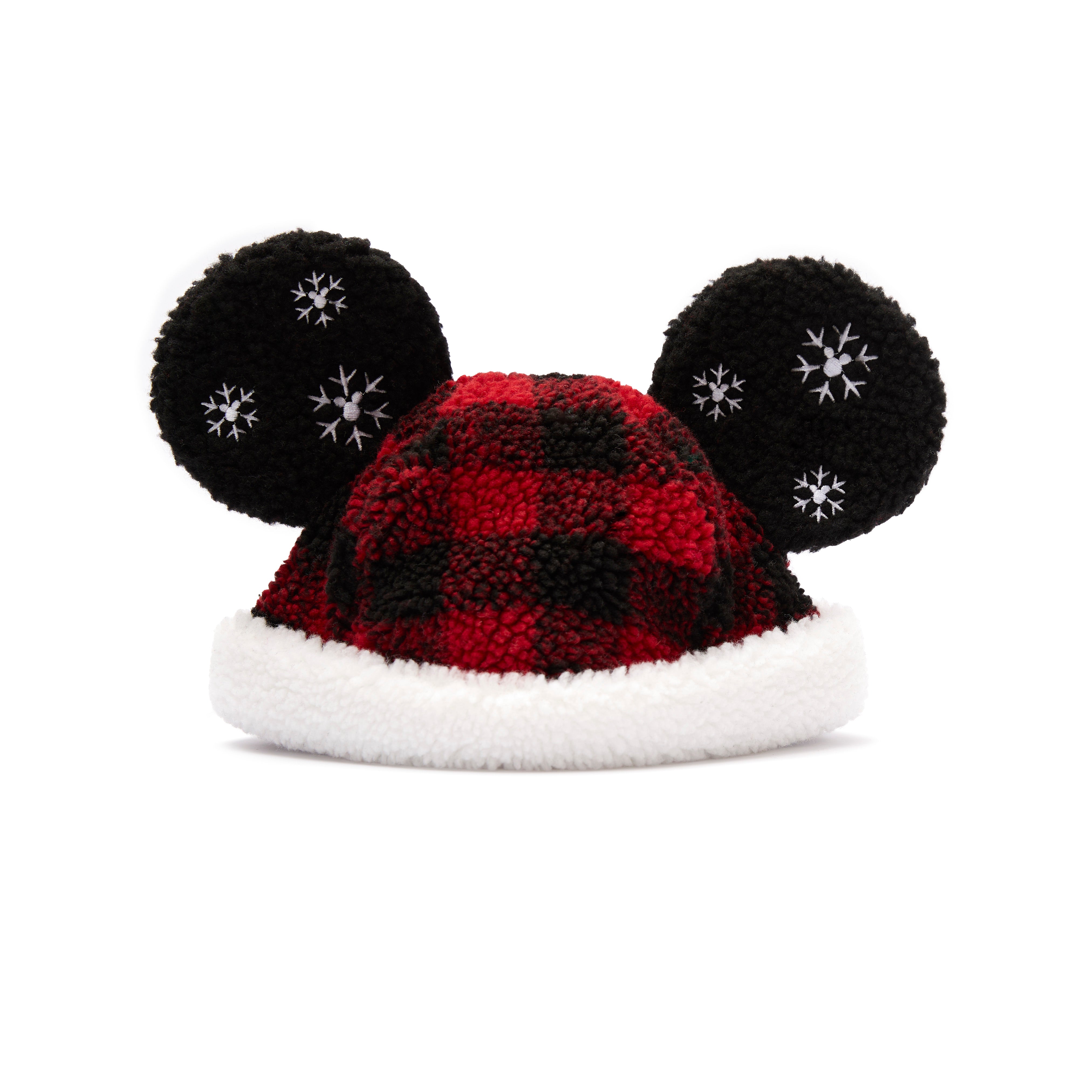 Mickey Mouse Plaid Holiday Sherpa Beanie