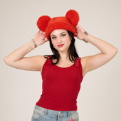 Mickey Sherpa Beanie Strawberry
