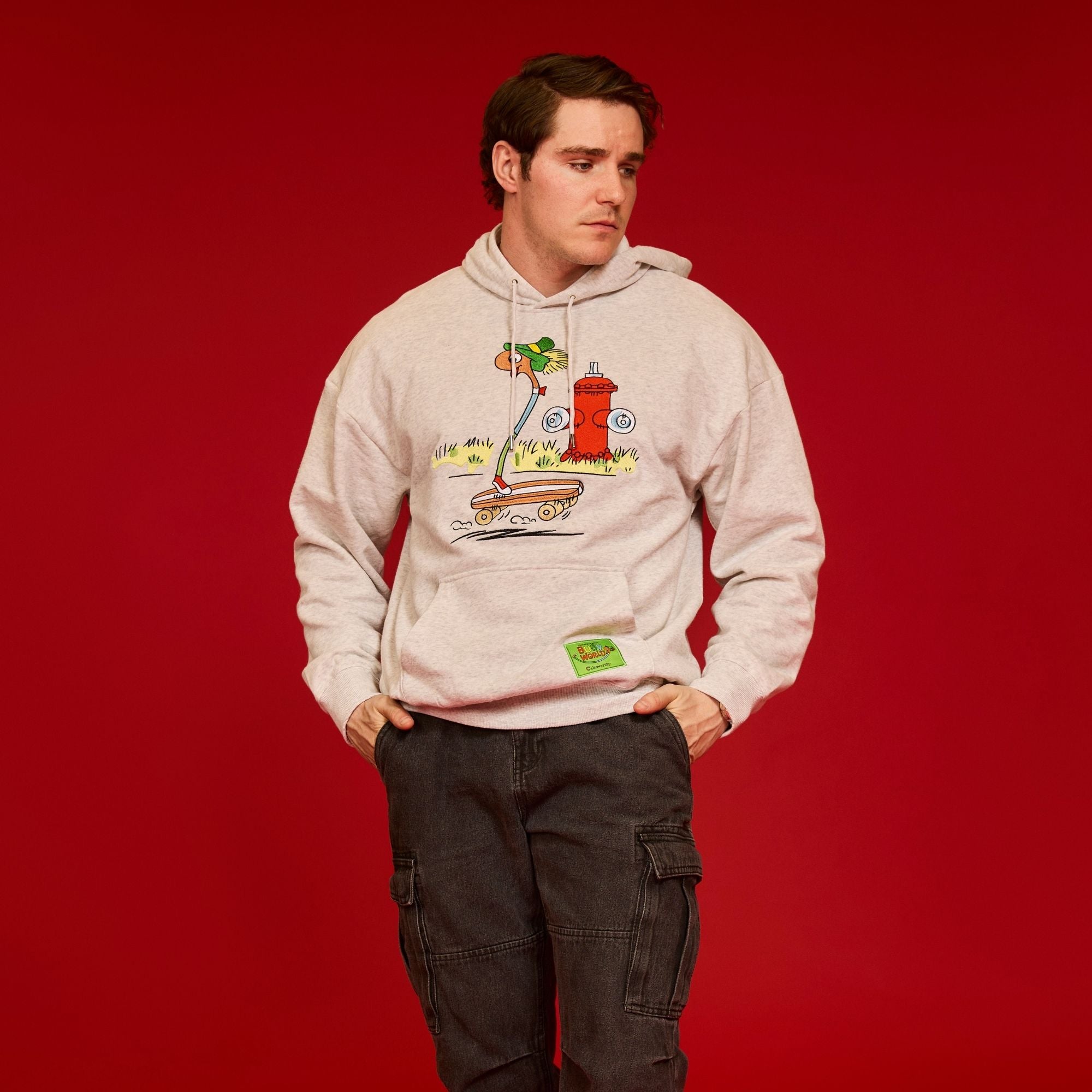 Richard Scarry's Busy World Lowly Worm Embroidered Hoodie
