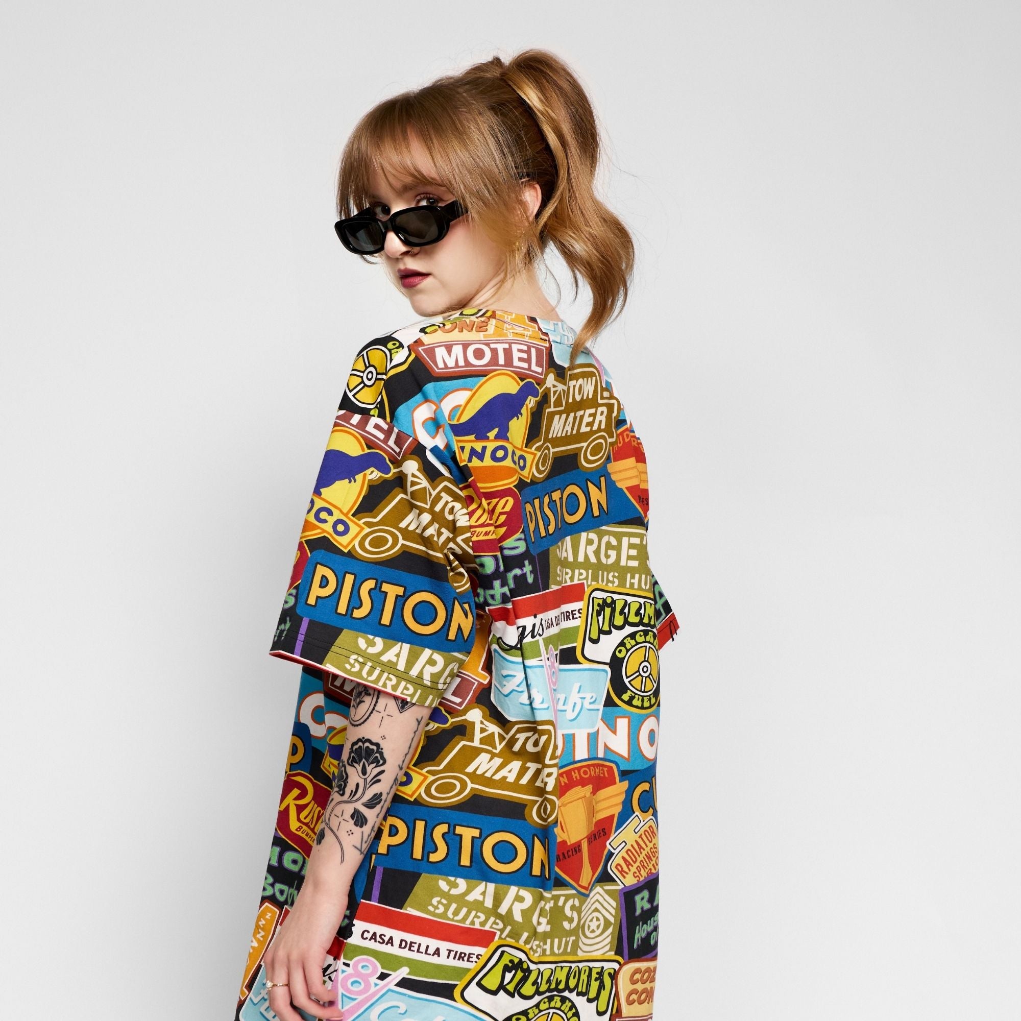 Cars Bumper Sticker T-Shirt Dress