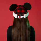 Mickey Mouse Plaid Holiday Sherpa Beanie