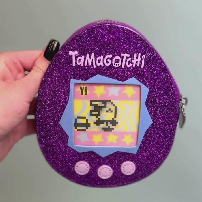 Tamagotchi Glitter Zip Pouch Purple – Cakeworthy